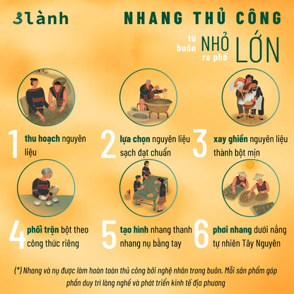 Nhang Thủ Công Sớm Pleiku 3 Lành Hộp 30 Que 100 % Tự Nhiên Tặng Kèm Đế Chăm Không Hóa Chất Xông Thơm