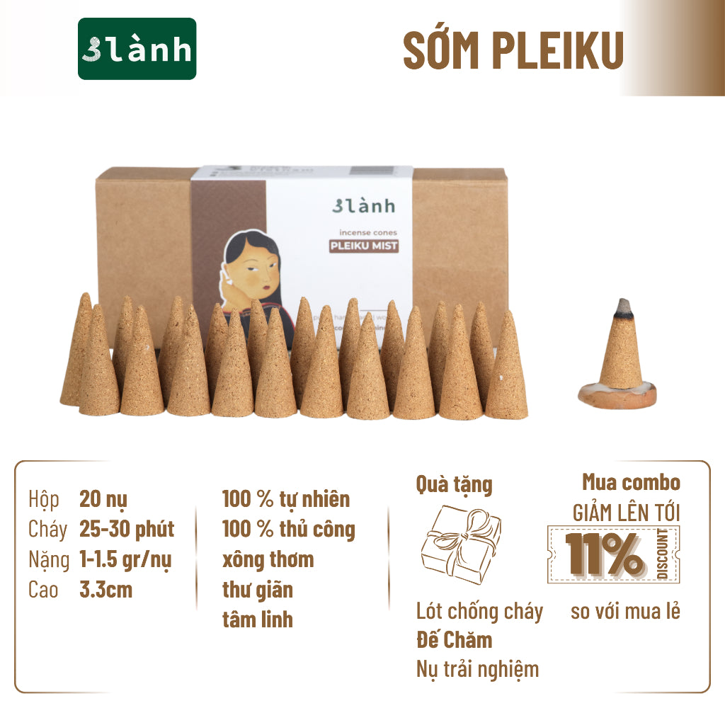 Nụ Thủ Công 3 Lành Hộp 20 Nụ Nhiều Mùi 100 % Tự Nhiên Tặng Kèm Đế Chăm Không Hóa Chất Xông Thơm