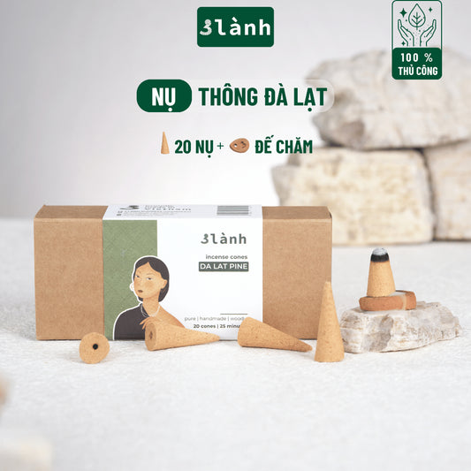 Nụ Thủ Công Thông Đà Lạt 3 Lành Hộp 20 Mùi 100 % Tự Nhiên Tặng Kèm Đế Chăm, Không Hóa Chất Xông Thơm