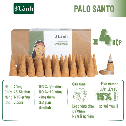 Nụ Thủ Công Palo Santo 3 Lành Hộp 20 Nụ 100 % Tự Nhiên Tặng Kèm Đế Chăm, Không Hóa Chất, Xông Thơm