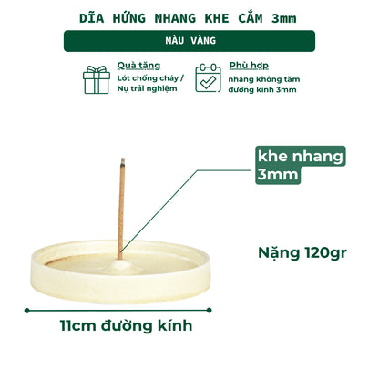 Đĩa Hứng Nhang Thủ Công 3 Lành Bằng Gốm Tối Giản Màu Đối Xứng Phong Cách Thiền Nhật Đựng Tàn Nhang Giữ Sạch Bàn