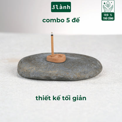 Bộ 5 Đế Cắm Nhang Trầm Hương Nhang Thủ Công Bằng Gốm Đất Sét Thủ Công Khe Nhang 3mm